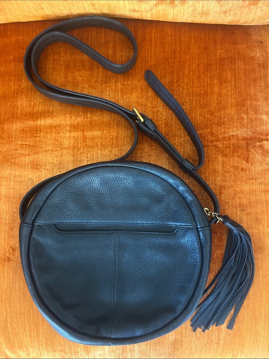 HOBO Handbags - HOBO Black Leather Round Crossbody Bag with Tassel